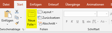 PowerPoint Inhaltsverzeichnis erstellen neue Folie einfügen