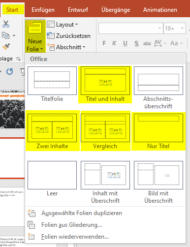 powerpoint neue folie mit überschrift einfügen