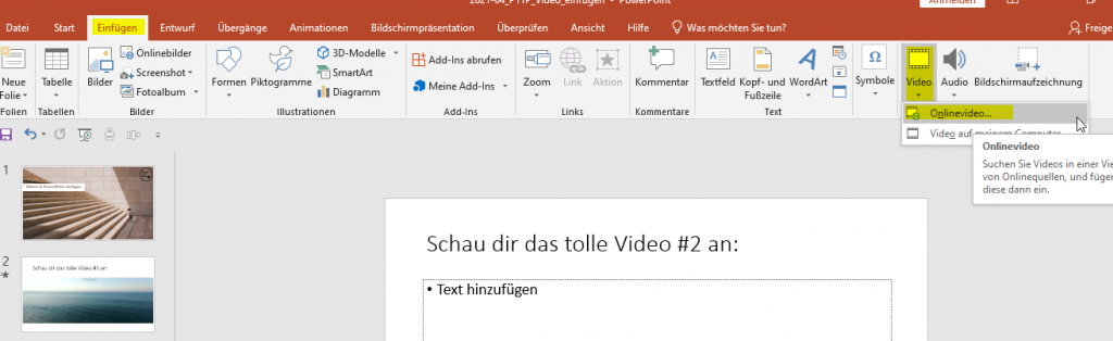 youtube video in powerpoint einfügen